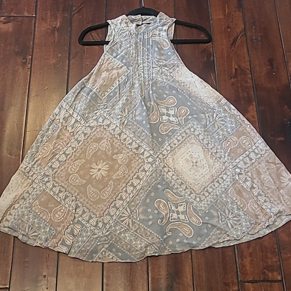 Free People Intimately Pink/Blue Muted Pallet Sleeveless Dress Size M - Picture 5 of 9